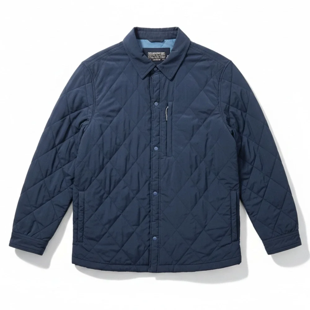 J.Crew Men's Medium Sussex Navy Blue Quilted Chore Jacket PrimaLoft Newport EUC